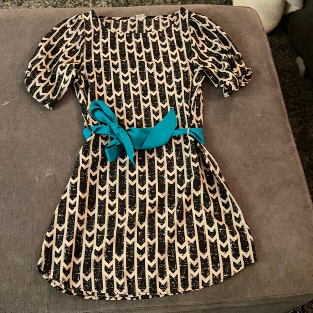 Francesca Black & White Pattern Dress- sz S